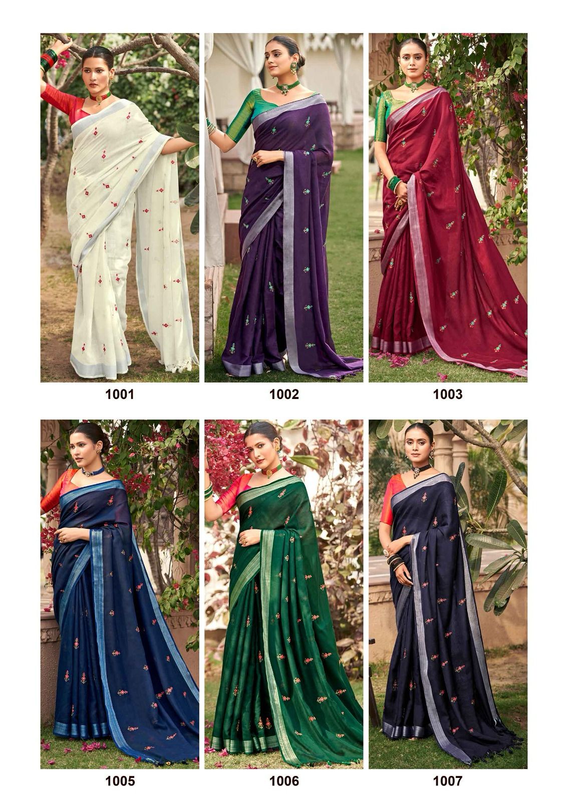 Malika By Kashvi Embroidery Pure Linen Designer Sarees Wholesale Suppliers In Mumbai